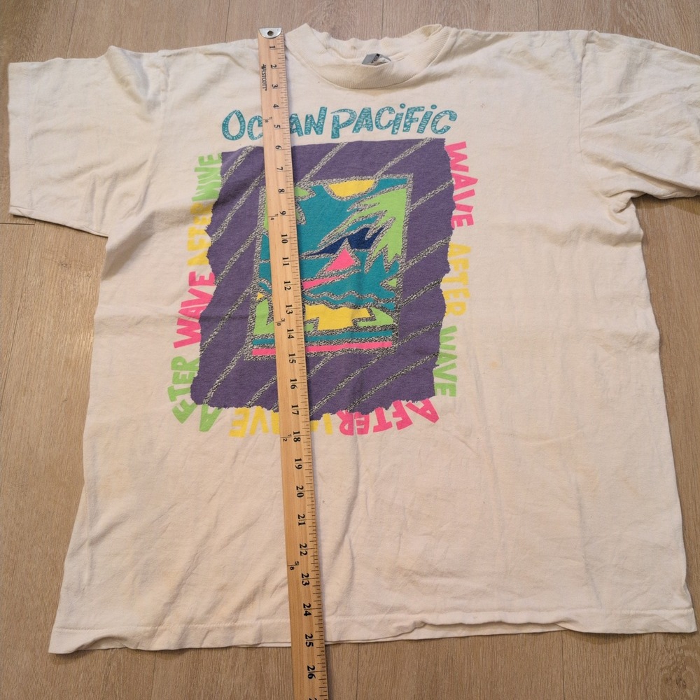 VTG OP Ocean Pacific Men Large One Size Shirt Surf Beach Cali Skater Distressed - Picture 6 of 11